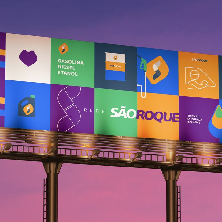 Painel colorido da marca
